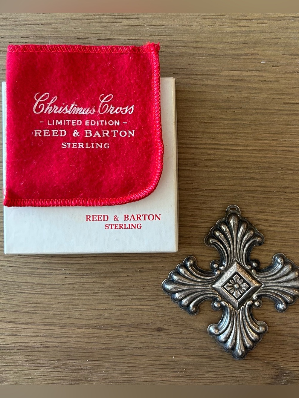 1973 Christmas Cross Ornament | Reed & Barton | Sterling Silver
